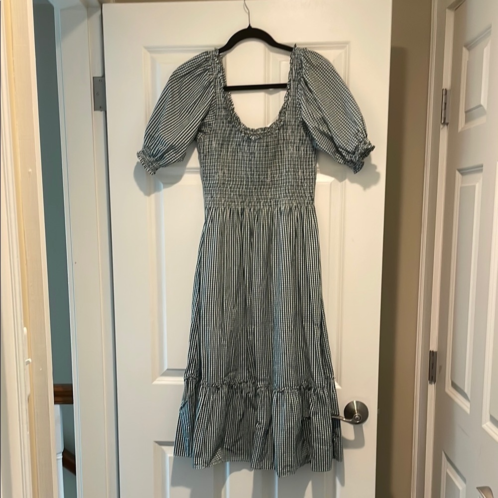 Hill House Home XS Louisa Nap dress in green gingham